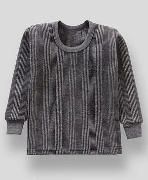 Tiny Bugs Full Sleeves Striped Thermal Tee - Grey