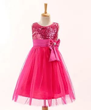 The KidShop Sleeveless Sequin Embellished Dress - Pink