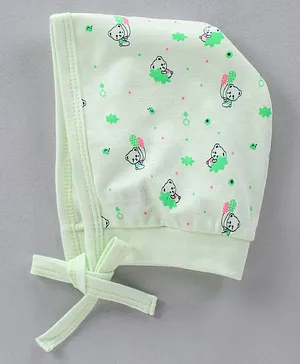 Child World Baby Cap Bear Print - Green