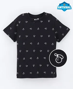 Proteens - Bodycare Half Sleeves T-Shirt Bowling Print - Black