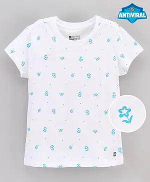 Proteen - Bodycare Half Sleeves Tee Floral Print - White