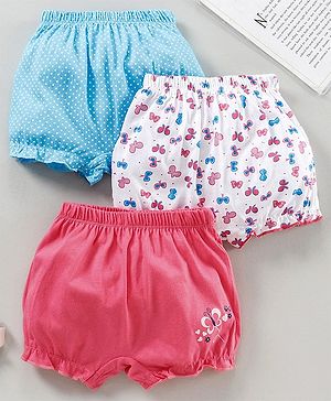 Babyhug 100% Cotton Printed Bloomers Pack of 3 - Multicolor