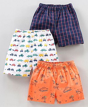 Babyhug Woven Boxers All Over Print Pack of 3 - Multicolor