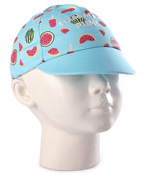 Babyhug Summer Cap Watermelon Print Blue - Diameter 14.5 cm
