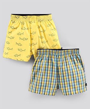 Pine Kids Boxers Shark Print Pack of 2 (Colour May Vary)