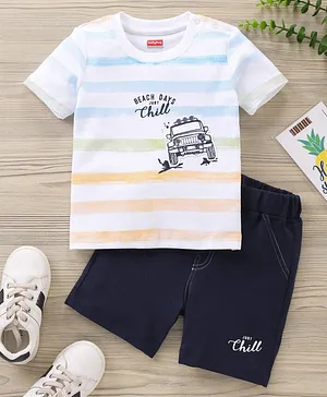Babyhug Half Sleeve Printed T-Shirt and Knee Length Bottomwear - Multicolor