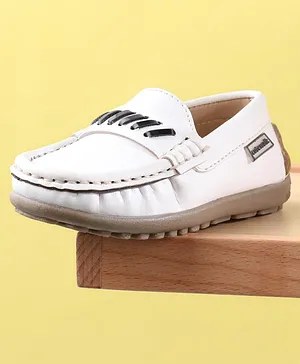Cute Walk by Babyhug Party Wear Loafer Shoes - White