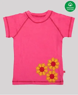 Nino Bambino Half Sleeves Flower Embroidery Detailing Top - Light Pink