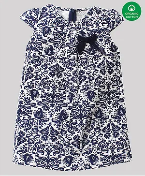 Nino Bambino 100% Organic Cotton Short Sleeves Floral Print Top - Blue