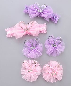 Babyhug Hair Accessories Combo Sets - Pink & Purple