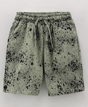 Cucu Fun Shorts with Pockets Spray Painted Print - Grey