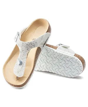 Birkenstock Glitter Detail Gizeh Slide Sandals - White