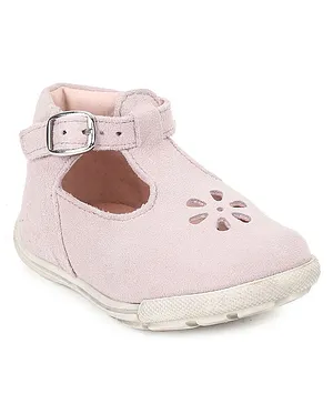 Beanz Faux Leather & Buckle Shoes - Light Pink
