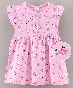 Baby Naturelle & Me Short Sleeves Frock Floral Print - Pink