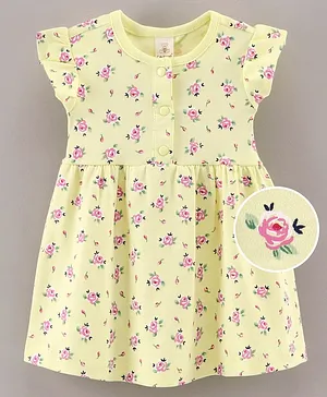 Baby Naturelle & Me Short Sleeves Frock Floral Print - Yellow