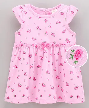Baby Naturelle & Me Short Sleeves Printed Frock - Pink