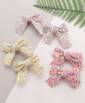 Babyhug Bow Hair Clips Pack of 6 - Multicolor