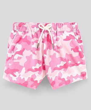 Pine Kids Knee Length Shorts Camouflage Print - Pink