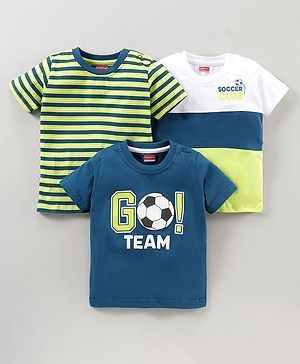 Babyhug Half Sleeves T-Shirts Multi Print Pack of 3 - Multicolour