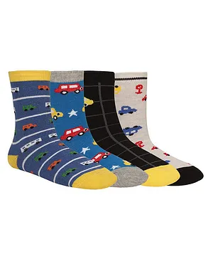 Creature Ankle Length Cotton Socks Pack of 4 - Multicolour