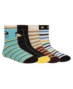 Creature Ankle Length Cotton Socks Pack of 4 - Multicolor