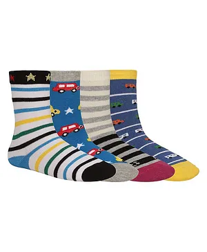 Creature Ankle Length Cotton Socks Pack of 4 - Multicolor