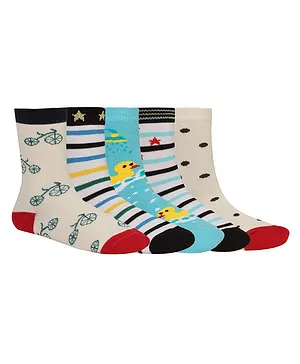 Creature Ankle Length Cotton Socks Duck Design Pack of 5 Pairs - Multicolor