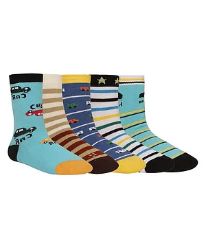 Creature Ankle Length Designed Cotton Socks Pack of 5 Pairs - Multicolour