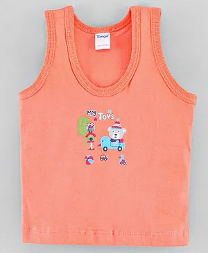 Tango Sleeveless Vest Bear Print - Orange