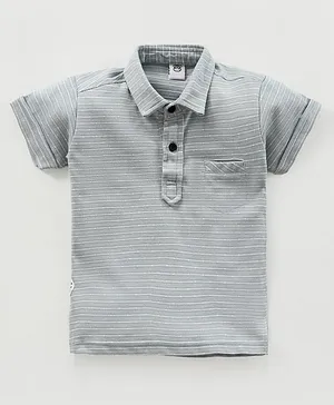 Mini Taurus Half Sleeves T-Shirt Stripes Print - Grey