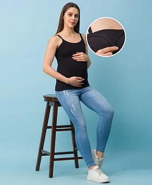 Bella Mama Singlet Maternity Nursing Camisole - Black