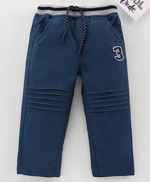 Babyhug Full Length Solid Trousers - Navy