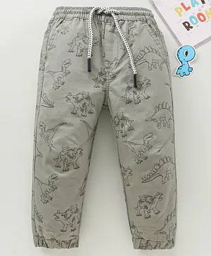Babyhug Full Length Lounge Pants Animal Print- Grey