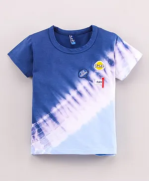 Play by Little Kangaroos Half Sleeves T-Shirt Tie Dye Print - Blue