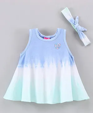 Play by Little Kangaroos Sleeveless Top with Headband Sequin Heart Patch - Blue