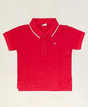 Babyhug Half Sleeves Cotton T-Shirt Solid- Red