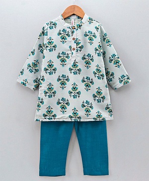 Babyhug Full Sleeve Kurta Payjama Set - Ecru