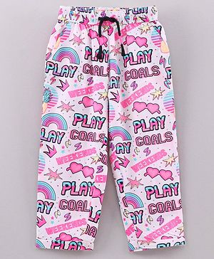 Vitamins Ankle Length Printed Trousers - Pink