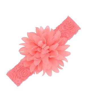 Akinos Kids Net Flower Detailing Headband - Peach