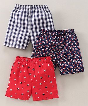 Babyhug Woven Boxers Multi Print Pack of 3 - Multicolor