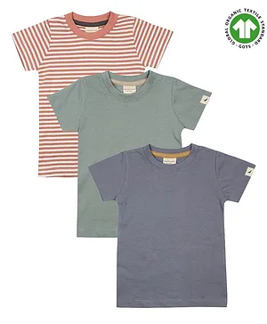 Turtledove London Layering Organic Cotton Half Sleeves T-Shirt Pack Of 3 - Multicolor