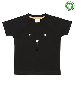 Turtledove London Organic Cotton Half Sleeves T-Shirt - Black