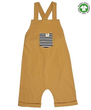 Turtledove London Sleeveless Organic Cotton Dungaree - Brown