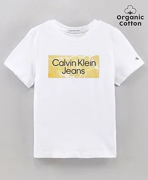 Calvin Klein Half Sleeves T-Shirt Logo Print - White