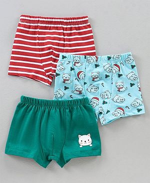 Babyhug Cotton Briefs Striped & Printed Pack of 3 - Multicolour