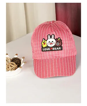 Passion Petals Love Bear Design Summer Cotton Cap Pink - Diameter 11 cm
