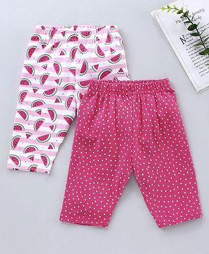 Babyhug Three Fourth Length Lycra Leggings Pack of 2 - Pink