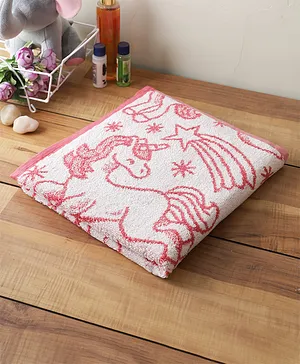 Softweave Bamboo Unicorn Embroidery Towel - Pink