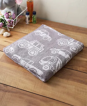 Softweave Bamboo Kids Towel Car Embroidery - Grey