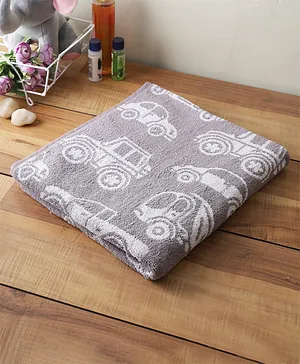Softweave Bamboo Kids Towel Car Embroidery - Grey